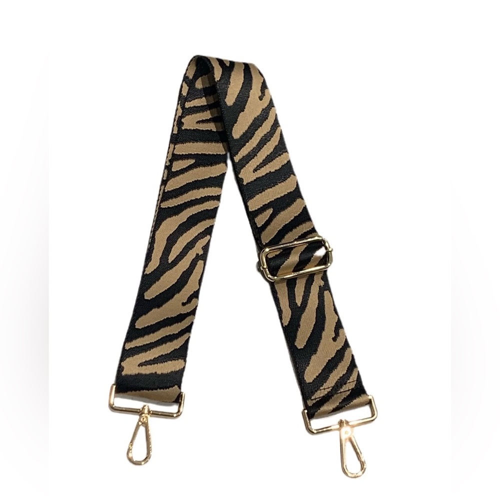 Ahdorned Blue & Gold Zebra Print Interchangeable Adjustable Bag Strap